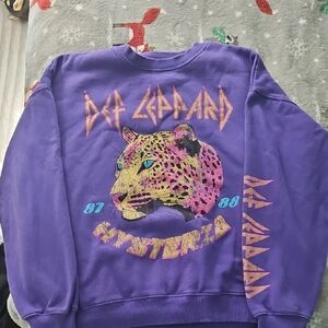 Def Leppard Purple Graphic Sweater